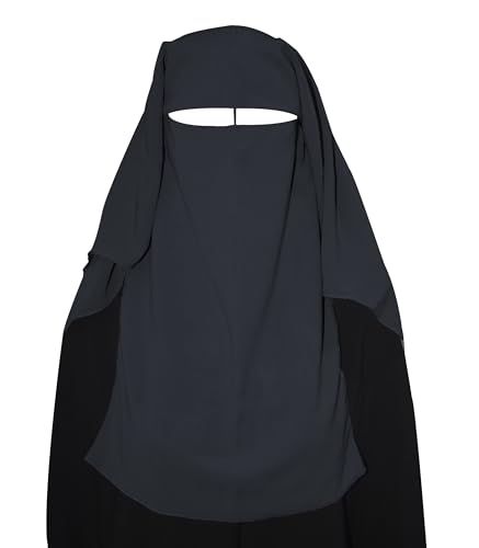 bonballoon XL Long Saudi Niqab Nikab 3 Layers burqa Hijab Face cover Veil Islam Islami