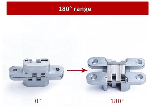 LYANG (1 Paar) Verstecktes Türscharnier Edelstahl Verstecktes Fass Holzkiste Silber