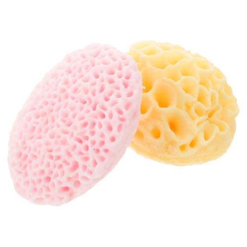 VALICLUD Esponjas de Baño Suaves para Ducha 2 Unidades, Esponja Corporal Exfoliante Estructura de Panal, Material Ecológico, Color Naranja y Amarillo, Accesorio para Limpieza Profunda