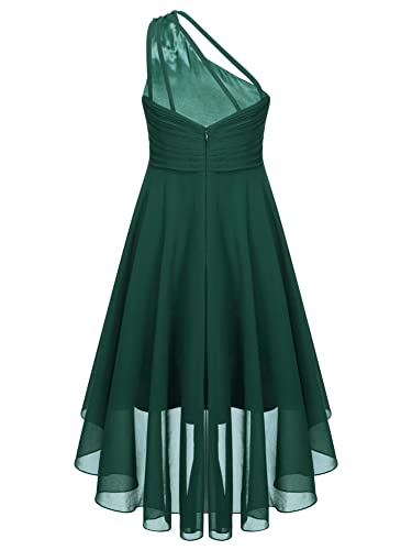 CHICTRY Kids Girls Sequin One Shoulder Pageant Formal Dress High Low Bridesmaid Wedding Party Gown2