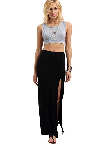 Verdusa Women's High Waisted Side Split Maxi Skirt Summer Elegant Skirts3