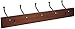 Amazon Basics Rectangular Wall-Mounted Farmhouse Coat Rack, 5 Hook, Light Walnut