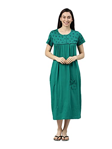 Image of KRYPTIC Womens Pure Cotton Printed Maxi Nightdress