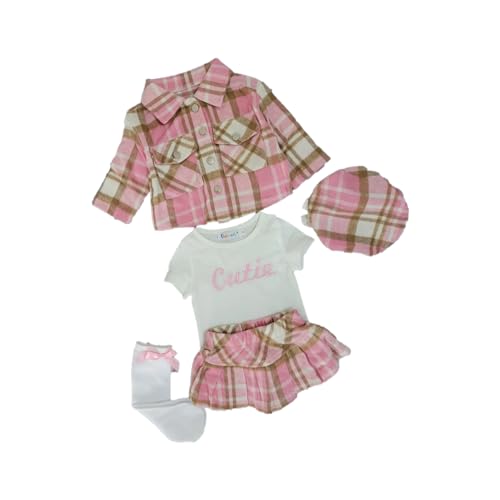 Ensemble jupe bébé fille fantaisie 4 pièces avec chaussettes
