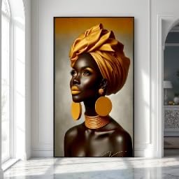 Tableau femme africaine pour raviver un mur blanc de chambre avec élégance ethnique