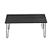 Coffee Table with Hairpin Legs - Modern Industrial Style Home Decor - Woodgrain-Look and Steel Accent Living Room Furniture by Lavish Home (Black)