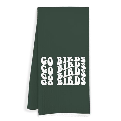 JOQUXI Green Groovy Go Birds Football Kitchen Towels, Football Lover