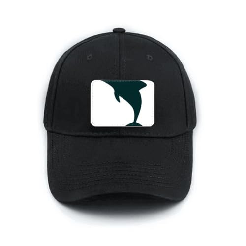 Casquette de baseball classique réglable noire motif dauphin brodé