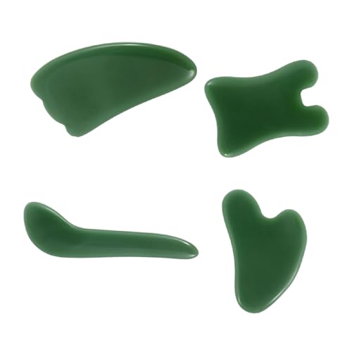 4 pieces gua sha visage chinois plaque a gratter et kit outils de massage de la machoire