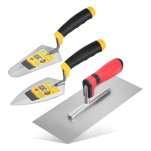 Muuookka Juego de 3 Herramientas de Albañilería con Mangos Suaves para Hormigón, Paneles de Yeso, Azulejos y Yeso, Ideal para Contratistas de Bricolaje.