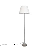 ✔ ‎Ampoule non inclus. Qazqa simplo - Lampadaire avec Abat-Jour - 1 lumière - H 174 cm - Blanc - Moderne - éclairage intérieur - Salon I Chambre