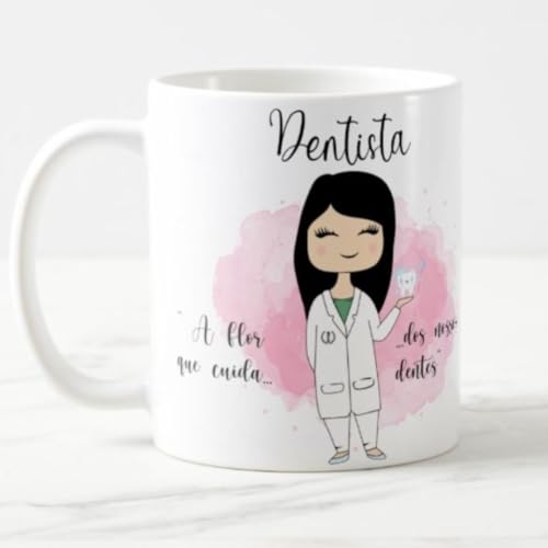Caneca Profiss&atilde;o Feminina Dentista Odontologia