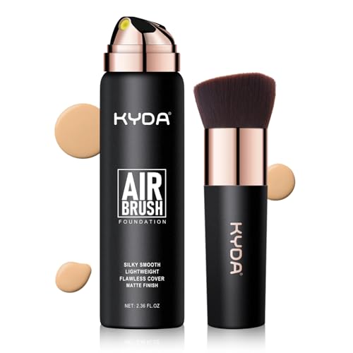 KYDA AirBrush Foundation Spray, Silky Foundation Makeup, High Coverage Smooth Creamy Finish, Lasting Lightweight Breathable, Moisturizing Makeup-#125 Nude Beige