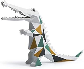 Amoy-Art Crocodile Statue Gifts Figurine Animal Decor Arts Polyresin Sculpture 17cm