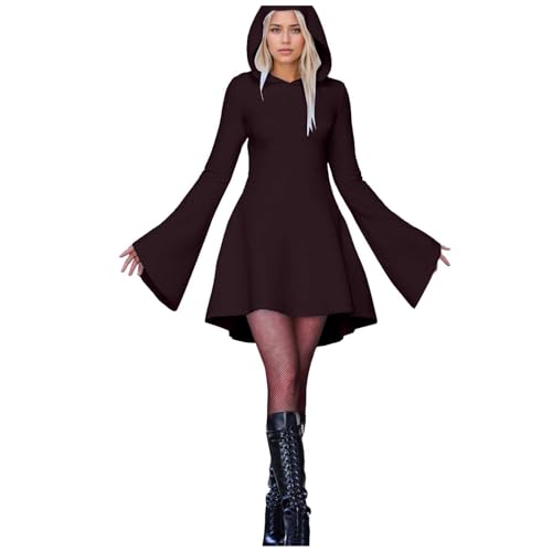 Robe longue femme capuche Halloween cosplay médiéval