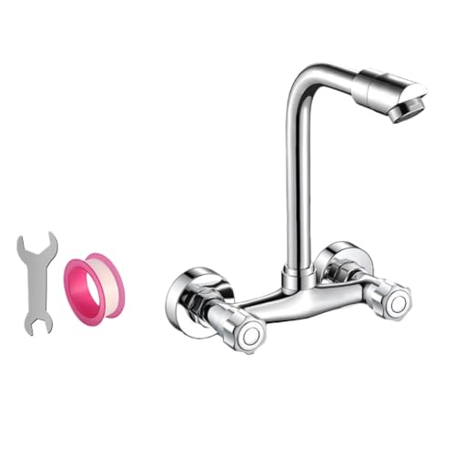 NEIQIUWING Rubinetto da cucina ad alta pressione in ottone per doppio foro girevole a 360°