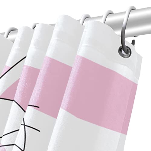 Rideau de douche lavable 152 x 183 cm anti éclaboussures rose