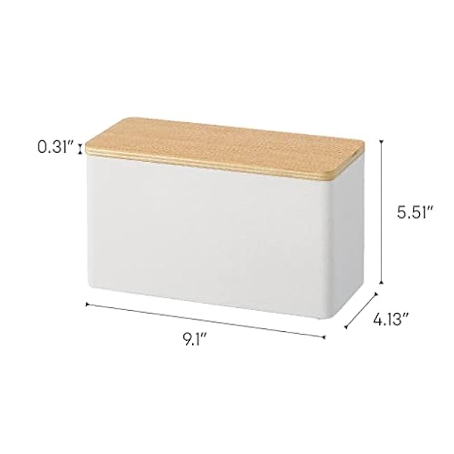 Yamazaki Home Rin Countertop Organizer Bathroom Kitchen Counter Organizer Metal Toiletries Holder - Steel + Wood