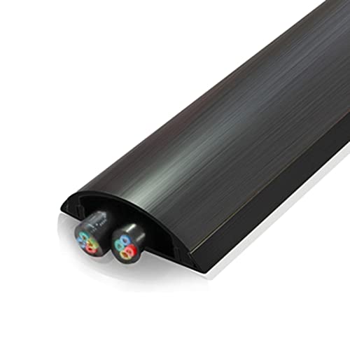 Canaleta para cables HAIXHX, autoadhesiva y duradera de acero inoxidable, para esquinas de piso o pared, color negro, tamaño No.3 miniatura 7