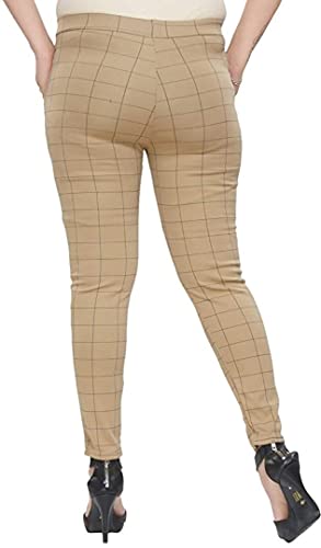 Image of CLOUD STAR Women's Slim Fit Checkered Jeggings Stretchable with 2 Pockets (Free Size)