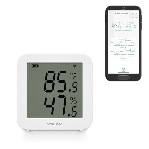 Image of YoLink X3 Version Temperature & Humidity Sensor, Supports App Real-Time Data Refresh, Alexa, IFTTT, Home Assistant Integration - YoLink Hub Required