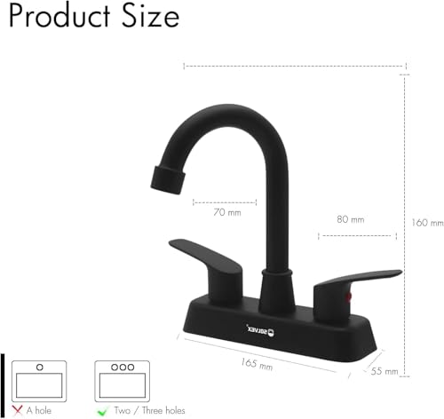 Mezcladora para lavabo negra 9 Imagen adicional