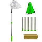 LeJoy Garden Fruit Picker Pole with Fabric Basket,13FT Lightweight Stainless Steel Pole with Twist-On Basket,Fruit Catcher Equipment Tree Picker for Apple Orange Avocado Acorn Lemon Pear Mango