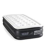 YSSOA Twin Camping Air Mattress with Built-in Electric High-Speed Pump, 18' Bed Height, Blow Up Inflatable Airbed with Carrying Bag, Best for Home Guests & Travel, Waterproof Foldable Portable