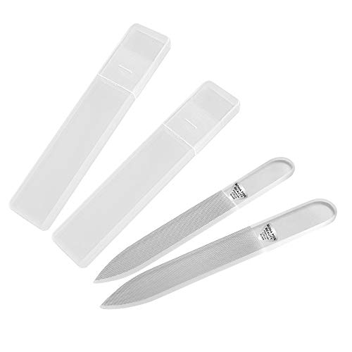 Glass Nail File and Buffers, 2-In-One Nail Filer & Buffer - Bona Fide Beauty Premium Czech Glass