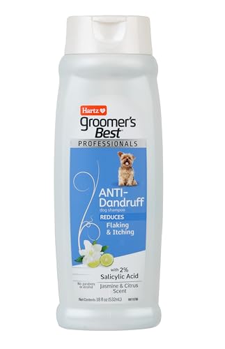 Hartz Groomers Best Professionals Anti-Dandruff Dog Shampoo for Itchy Skin with Jasmine & Citrus Scent 18 oz