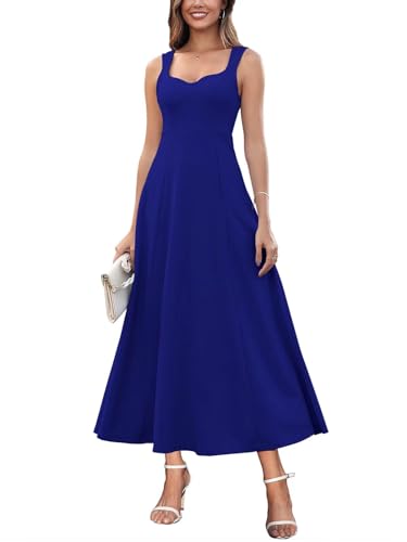 Amazon.com: Brosloth Womens Elegant Cocktail Dresses Wedding Guest Long  A-line Sweetheart Neckline Flowy Sleeveless Maxi Dress Royal Blue S :  Clothing, Shoes & Jewelry