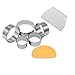 8 Piece Round Cookie Cutter & Scraper Set - 6 Stainless Steel Biscuit Cutters (2, 3, 3.5, 4, 5, 6 Inch) with Hard & Flexible Plastic Dough Scrapers - Baking Tools for Pastry, Donuts, Fondant