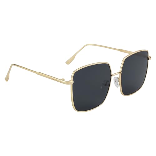 Image of Ted Smith and Stylish Square Sunglasses For Men Women | Full Rim & 100% UV Protection | Grey Lens & Metal Frame | Large | (58-18-145)