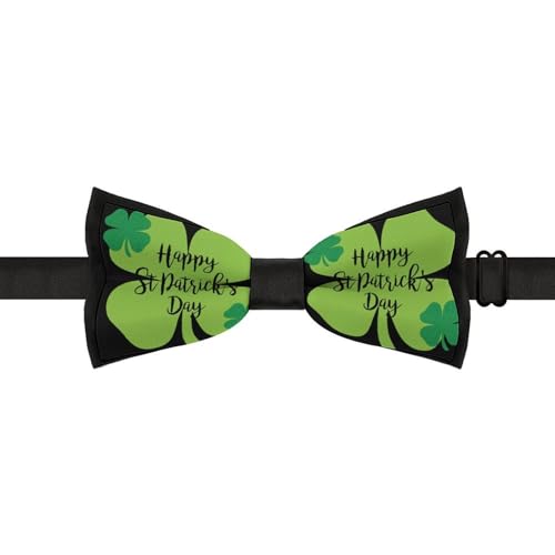 GoasNei Happy St. Patrick's Day Bow Tie for Men Adjustable Necktie Funny Tie Neck Ties for Weddings Party
