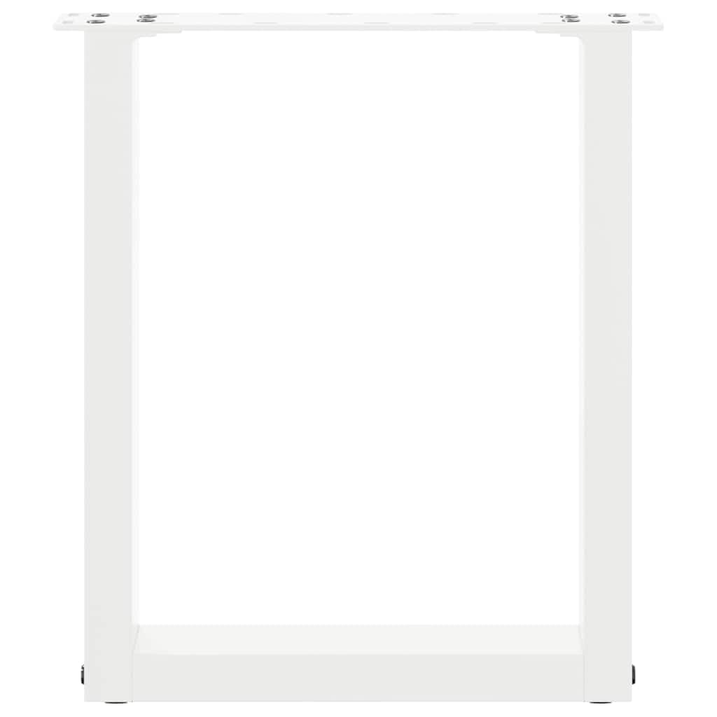Gambe per tavolino da salotto a forma di U, 2 pezzi, bianco, 38 x 42-43 cm