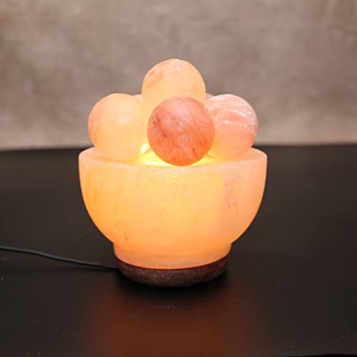 Image of Himalayan Salt Lamp Fire Bowl - Balls, 3-5 KG Salt Lamp, Pink Salt Rock, Metaphysical, Healing and Meditation, Home Decoration