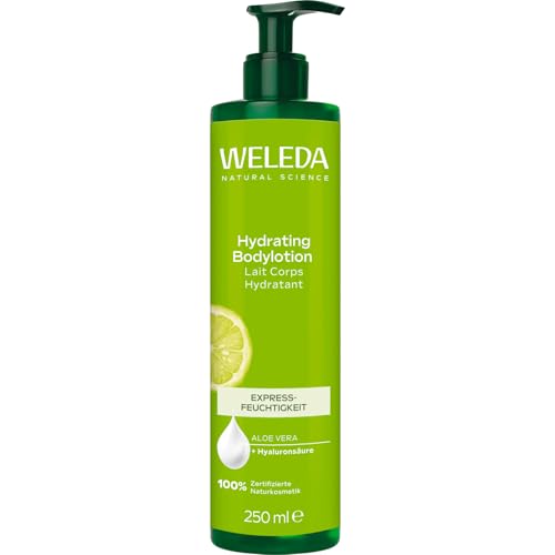 WELEDA Bio Hydrating Bodylotion - Naturkosmetik Citrus Körperpflege Lotion mit Aloe Vera Gel & Kokosöl spendet der Haut Feuchtigkeit. Natürliche Körperlotion zur Pflege aller Hauttypen (vegan, 250ml)