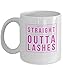 Straight Outta Lashes śmieszne kubki do kawy lub herbaty rzęsy artysta królowa szef miłośnik makijażu przebranie kubek