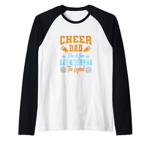 Hombre Cheer Dad Man Wallet Legend Cita Divertida Cheerleader Dad Camiseta Manga Raglan