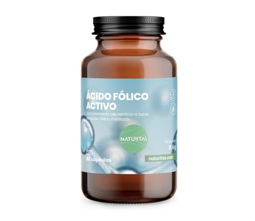 Naturitas Essentials | Ácido fólico activo | 60 cápsulas | Vitamina B9 | Sin gluten, sin lactosa, vegano | Complemento alimenticio