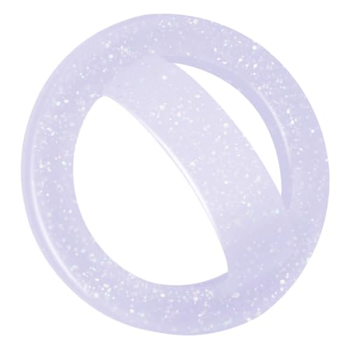 Magnetic Silicone Ring Grip Phone Holder, Rotating Finger Loop Ring Grip Holder, Soft and Portable, Strong Magnetic Attraction, Compatible with Magsafe Phone Case (Sparkle Purple)