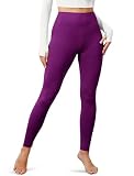 BAYDI Creamlush Legginsy damskie z wysokim stanem - miękkie spodnie sportowe, długie, elastyczne legginsy do jogi, pilatesu, na czas wolny, na co dzień (S-5XL), 1 opakowanie – śliwkowy fiolet, L-XL