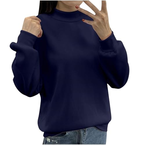 Sweat-shirt manches longues femme chemisier basique automne navy XXL