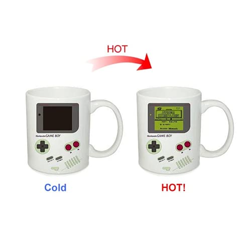 Tenbroman Creative Coffee Mug, Funny Ceramic Heat Sensitive Cup, Color Changing Magic Mug Retro Game Boy Pattern Tea Milk Mug For Home Office Gifts (White) #TOP1