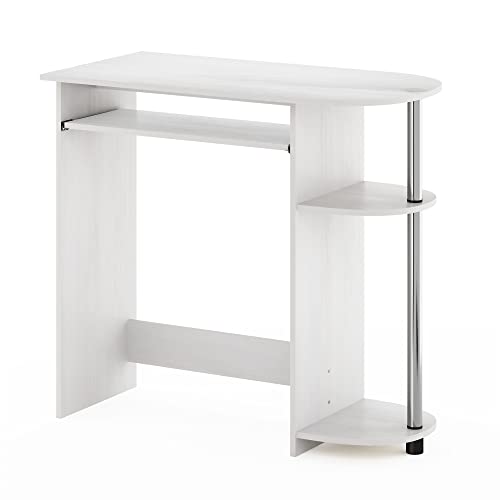 Furinno Simplistic Easy Assembly Computer Desk, with Keyboard Tray, White Oak/Stainless Steel by Furinno - Used condition - Image 4