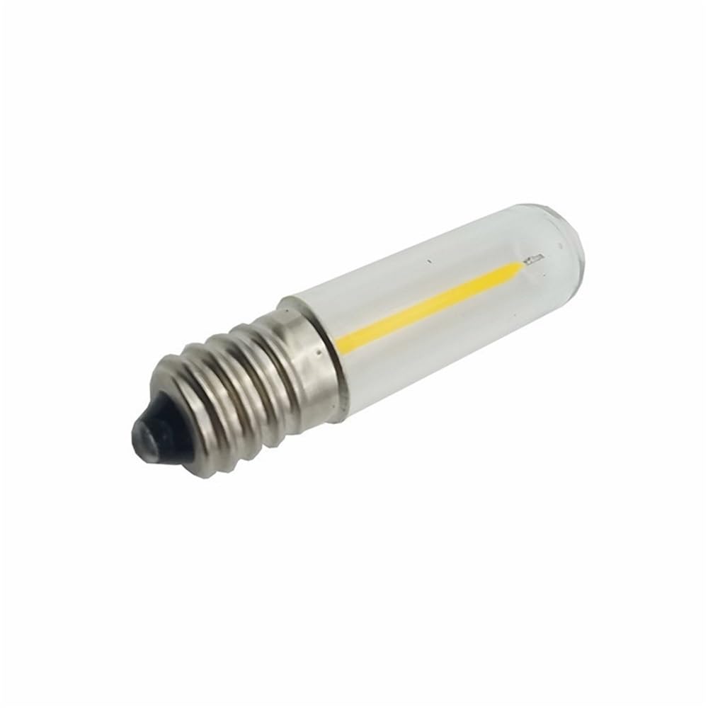 HHF Iluminación del hogar, Paquete de 50 Bombillas LED de filamento E14/E12 T15L, 12 V CC, 0,5 W, luz indicadora de Laboratorio(2700K Warm White,12V E14)