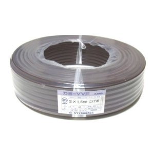 Amazon カワイ電線 切売販売 カラーvvfケーブル 600vビニル絶縁ビニルシースケーブル 1 6mm 3心 こげ茶 1m単位切り売り Vvf1 6 3cコゲチャ 多芯ケーブル 産業 研究開発用品 通販