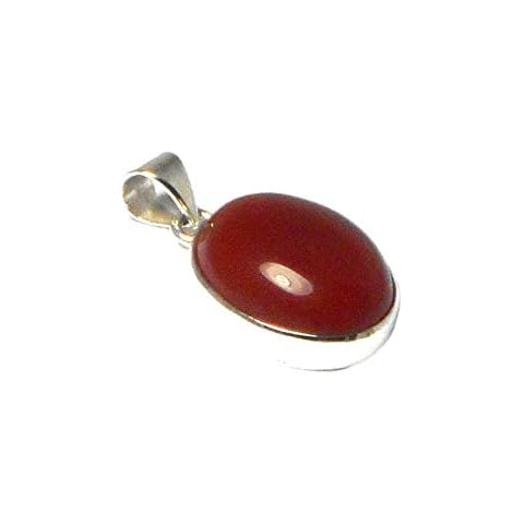 Handmade Orange Carnelian Pendant in Silver Cover