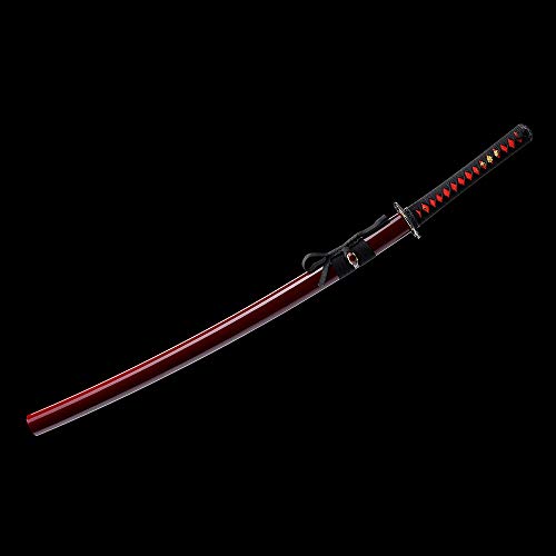 fengze Handmade Samurai Sword, 40 Inch Damascus Steel Ultra Sharp Fully Hand Forged Katana Sword for Real Battle, Full Tang, Clay Tempered (Specter)