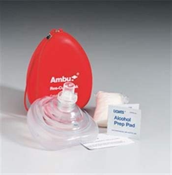AMBU CPR Mask, EMT Grade, with Gloves and Wipes - Emergency Kit Trauma Kit First Aid Cabinet Refill